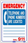 Emergency Telephone Numbers Sign