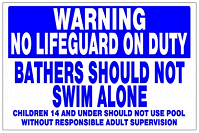Utah Required No Lifeguard Sign